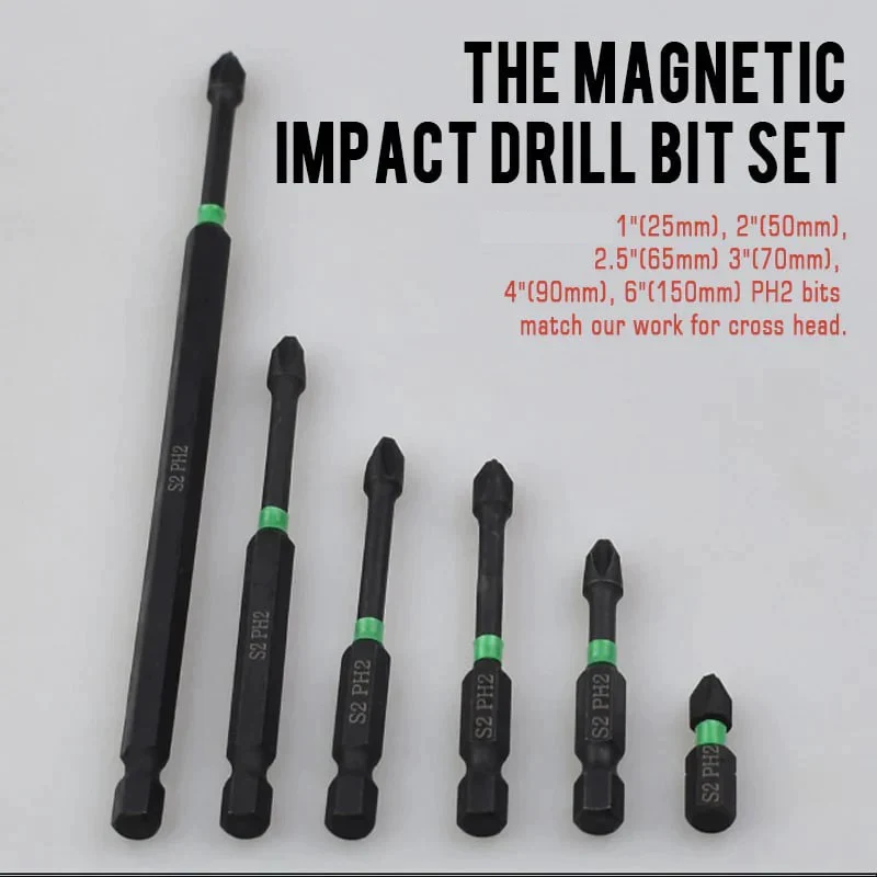 1pc Impact Strong Magnetic Batch Head Bit Screwdriver Screw Bit Cross High Hardness Antislip Electric Screwdriver Hand Drill Bit