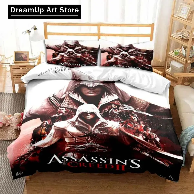 3D Print Fashion Game A-Assassins Creed Bedding Set Boys Girls Twin Queen King Size Duvet Cover Pillowcase Bed boys Adult