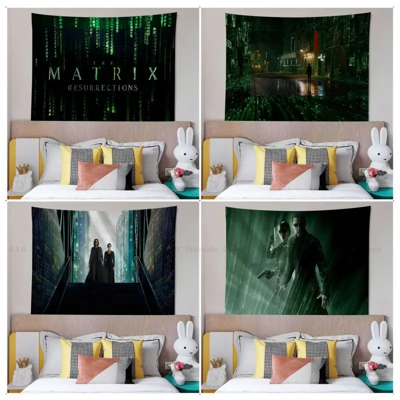 

The Matrix Resurrections Tapestry Tapestry Art Printing Indian Buddha Wall Decoration Witchcraft Bohemian Hippie INS Home Decor