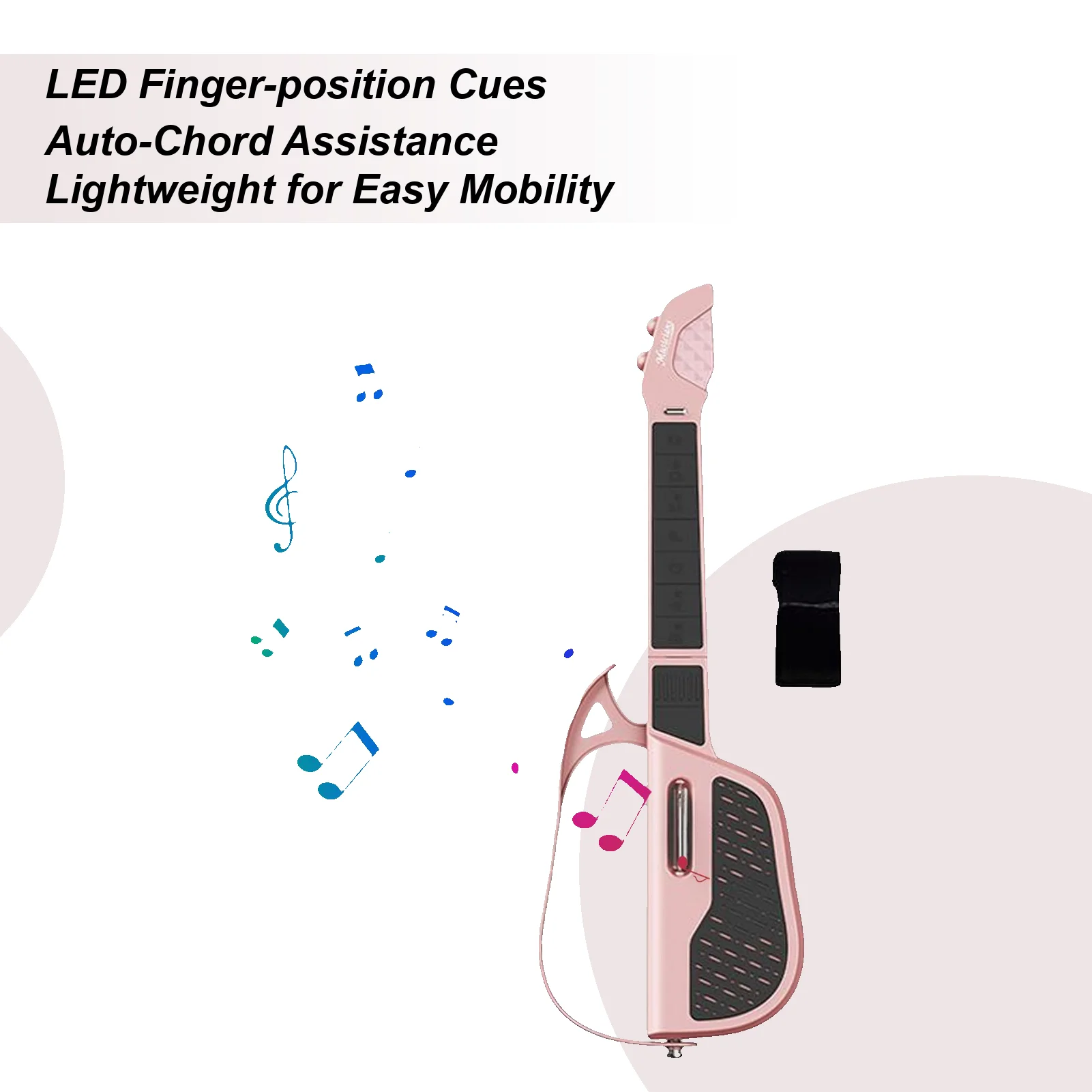 

Умная электрогитара, струнный инструмент без струн, встроенный автоматический режим аккорда, складная гитара со светодиодным световым направляющим для взрослых