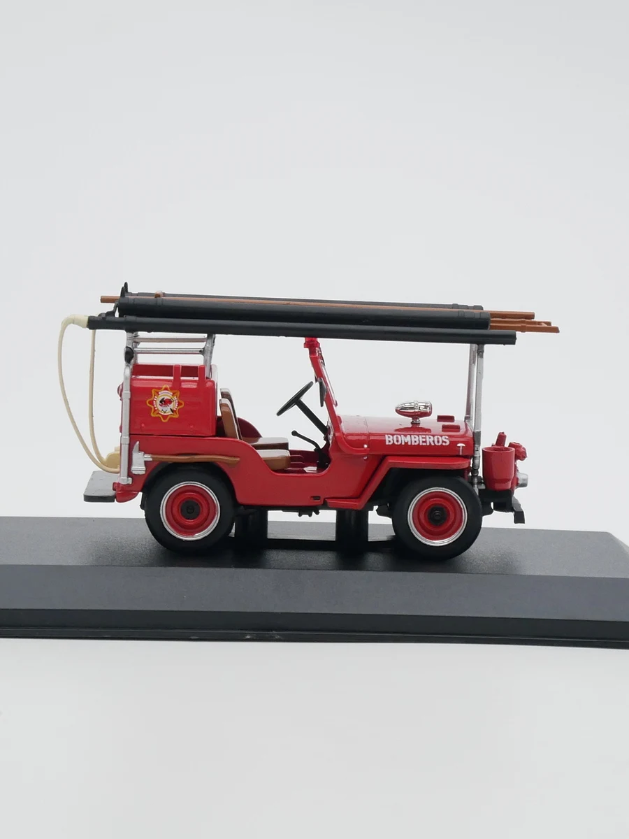 Ixo 1:43 Jeep CJ2A 1946 Argentine Fire Engine Diecast Car Model Metal Toy Vehicle