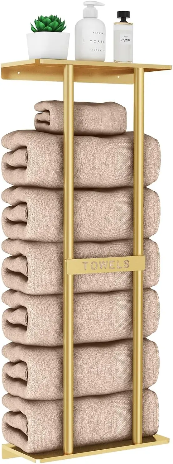 

Bathroom Towel Storage Rack for Bathroom, 30 inch Towel Racks Wall Mounted with Shelf Can Holds 6 Large Towels, Wall Towel Ra
