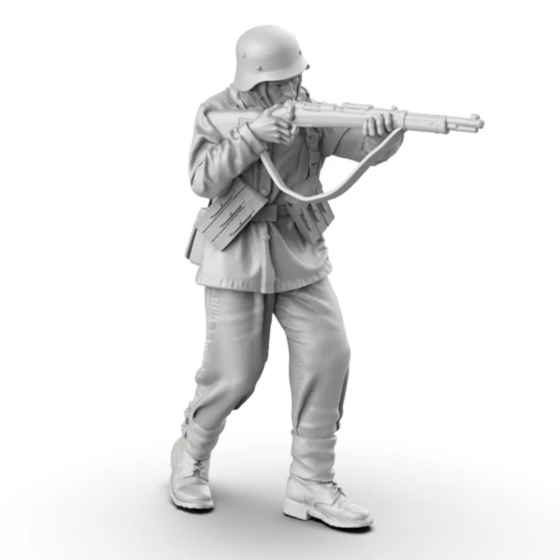 1/35 Scale World War 2 ทหารเยอรมัน Miniature Figurine เรซิ่น 3d พิมพ์สีขาวรุ่นประกอบและ Unpainted Kit