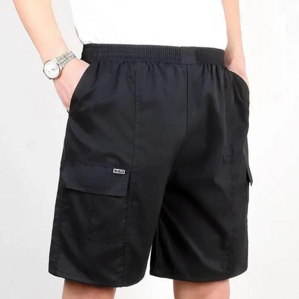 High Quality Brand New Shorts Zip Cargo Casual Knee Cotton Length Short Male Men Navy Blue No Elasticity Pocket