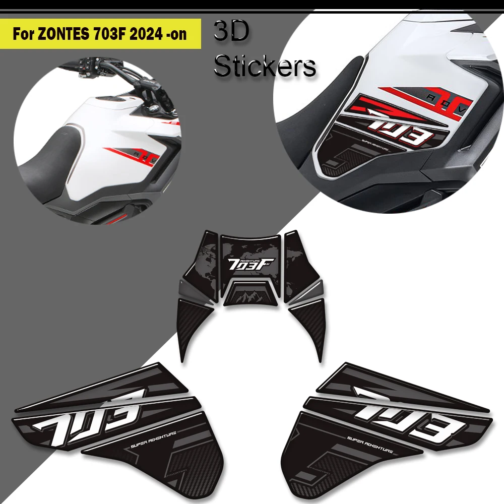 

For Zontes ZT703-F ZT-703F ZT 703F 703 F Adventure Bike Tank Pad TankPad Cap Grips Gas Fuel Knee Stickers Decals Protector 2024