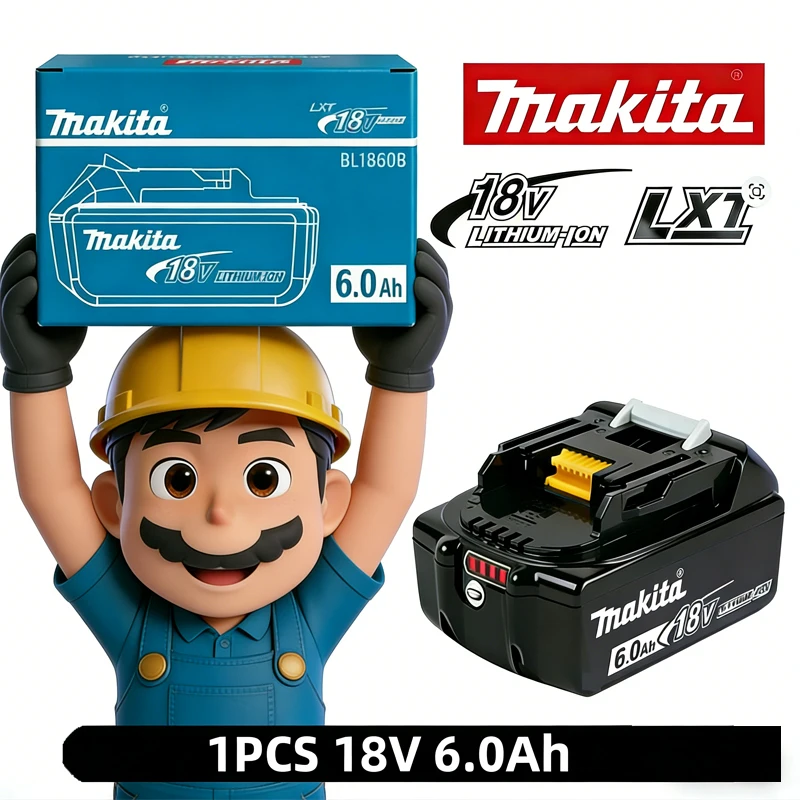 

100% Makita 6.0Ah Battery 18V LXT Lithium-Ion BL1860 with LED Indicator Battery18v Battery power tool battery Original 18v 6