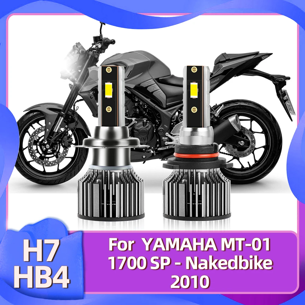 Motorcycle 50W/Bulb LED Headlight White Lamp 12V High Low H7 HB4 Luces For YAMAHA MT-01 1700 SP - Nakedbike 2010 Replacement