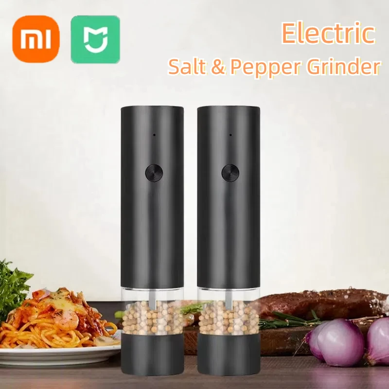 XIAOMI Electric Salt and Pepper Grinder USB Rechargeable Adjustable Large Capacity Auto Spices Grinders Kitchen Cooking Tool