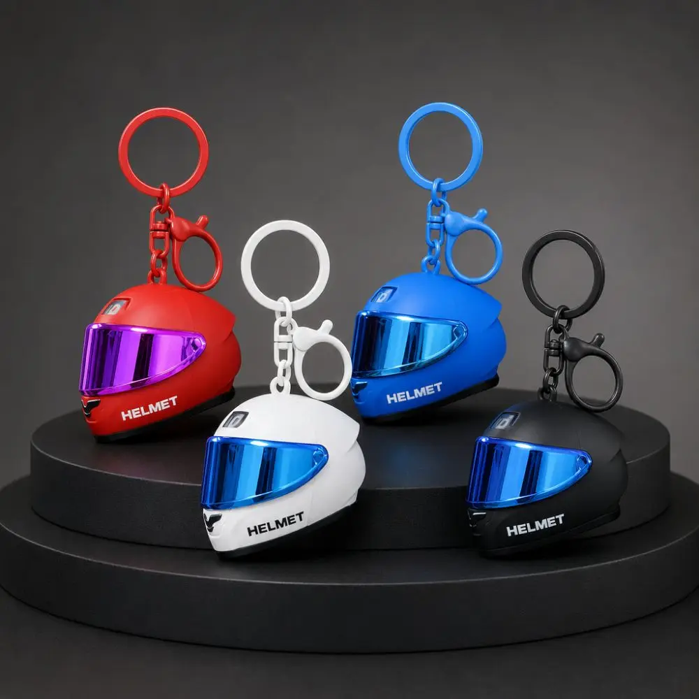 Cool Motorcycle Helmet Keychain Realistic Versatile Mini Helmet Pendant Multifunctional Lightweight Helmet Bag Charm