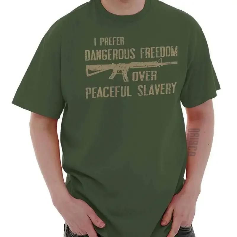 Pro Guns Activist Prefer Dangerous Freedom Womens or Mens Crewneck T Shirt Tee