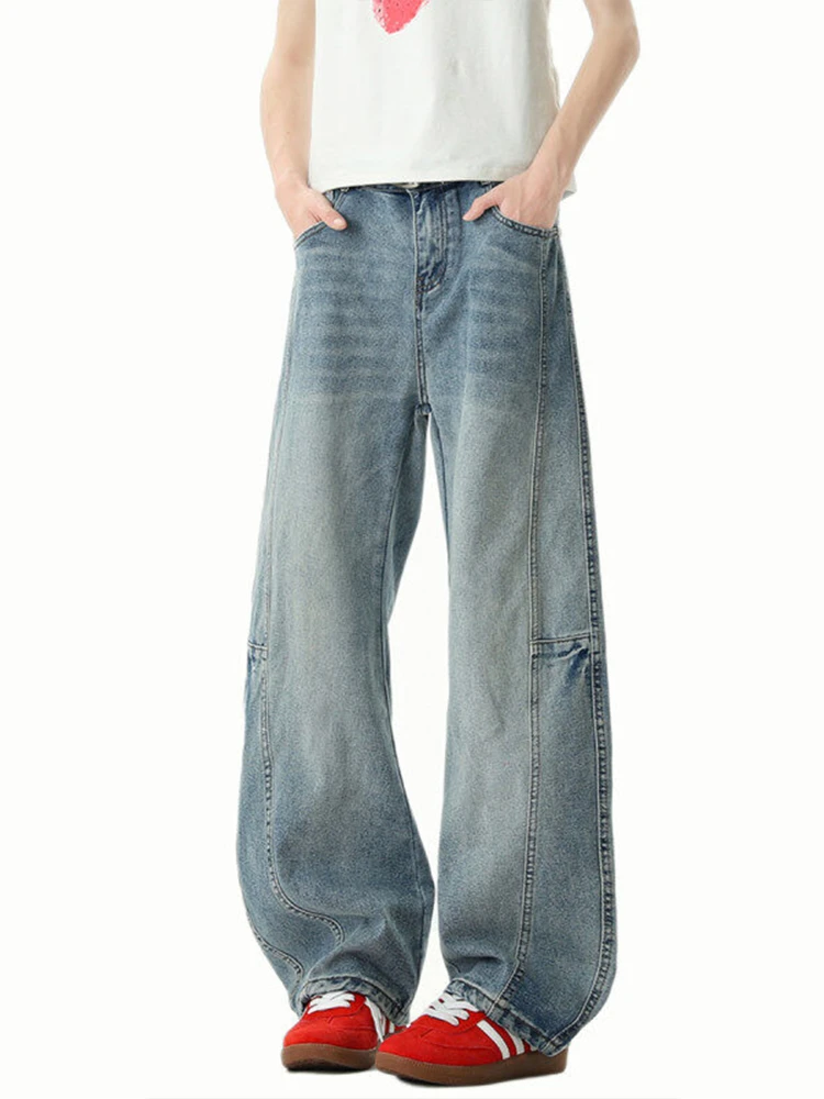 

Мужские джинсы Waed Vintage Knife: американские, в стиле High Street, CleanFit, летние, свободные, прямые, широкие штанины, модные, повседневные