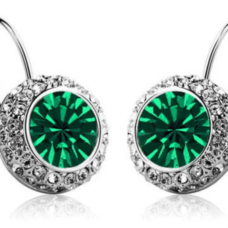 Round moon quality Crystal Circle Hoop clip earring fashion Jewelry kate queen dropshipping birthday summer wed party lover gift