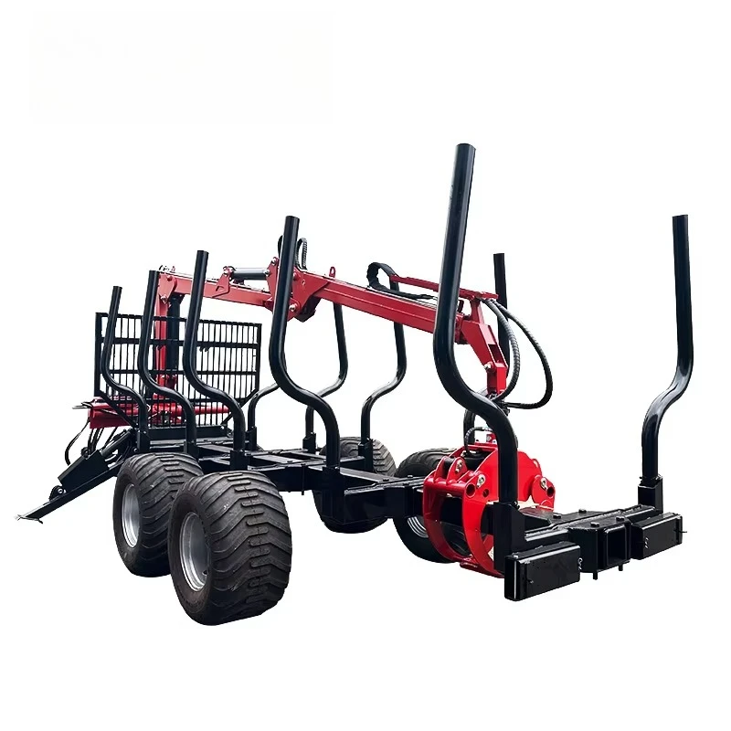 Forestry Trailer With 12 Ton Capacity And 3 Bolster Sets, Heavy Duty Log Transport Trailer For Timber Loading Operations