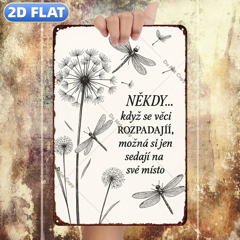 2D Flat Vintage Metal Wall Sign 