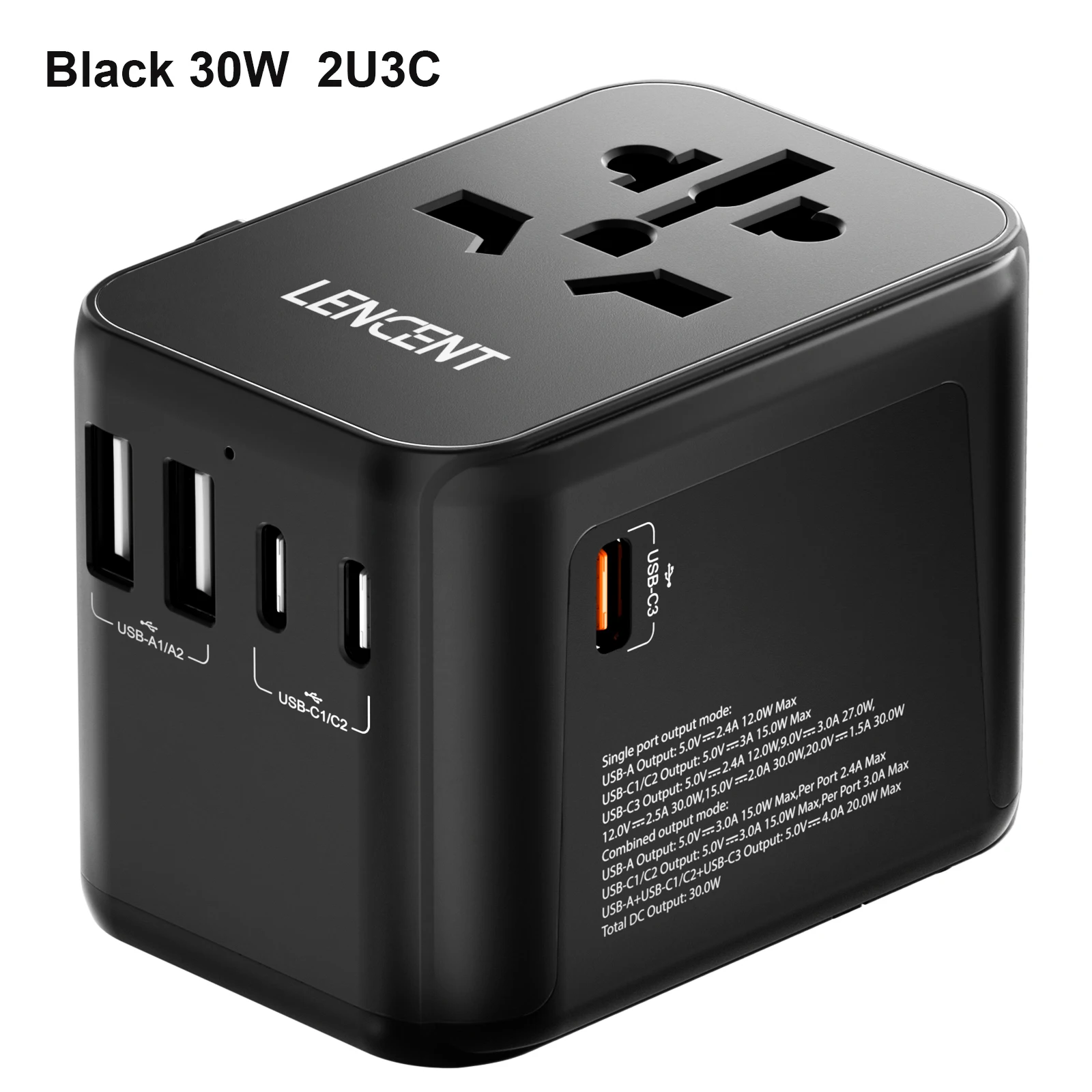 Black 30W 2U3C