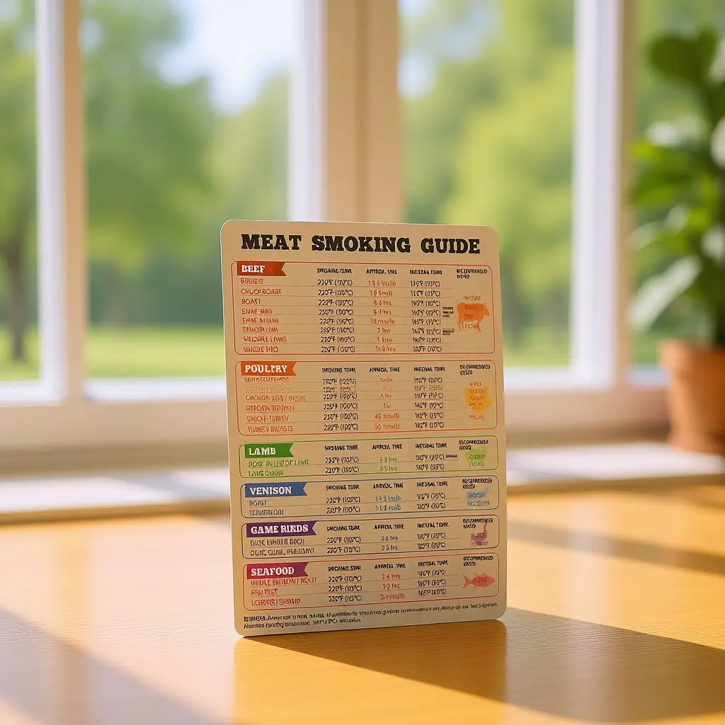Tabla Magnética de Temperaturas para Asar, Guía de Cocción en Inglés para Tiempos de Ahumado de Carne, Imán para Refrigerador, Ahumador para Barbacoa, Parrilla