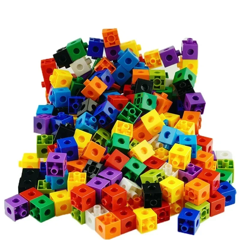 **100pcs Mathematics Linking Cubes Interlocking Multilink Counting Stacking Blocks Kids Learning Educational Children Toys Gifts
