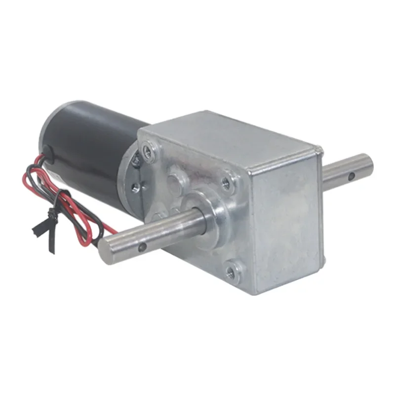 Double Shaft High Torque Worm Geared Motor 24V 12 Volt 5-470RPM Self Locking Adjustable Speed Reversed For Automatic Drying Rack