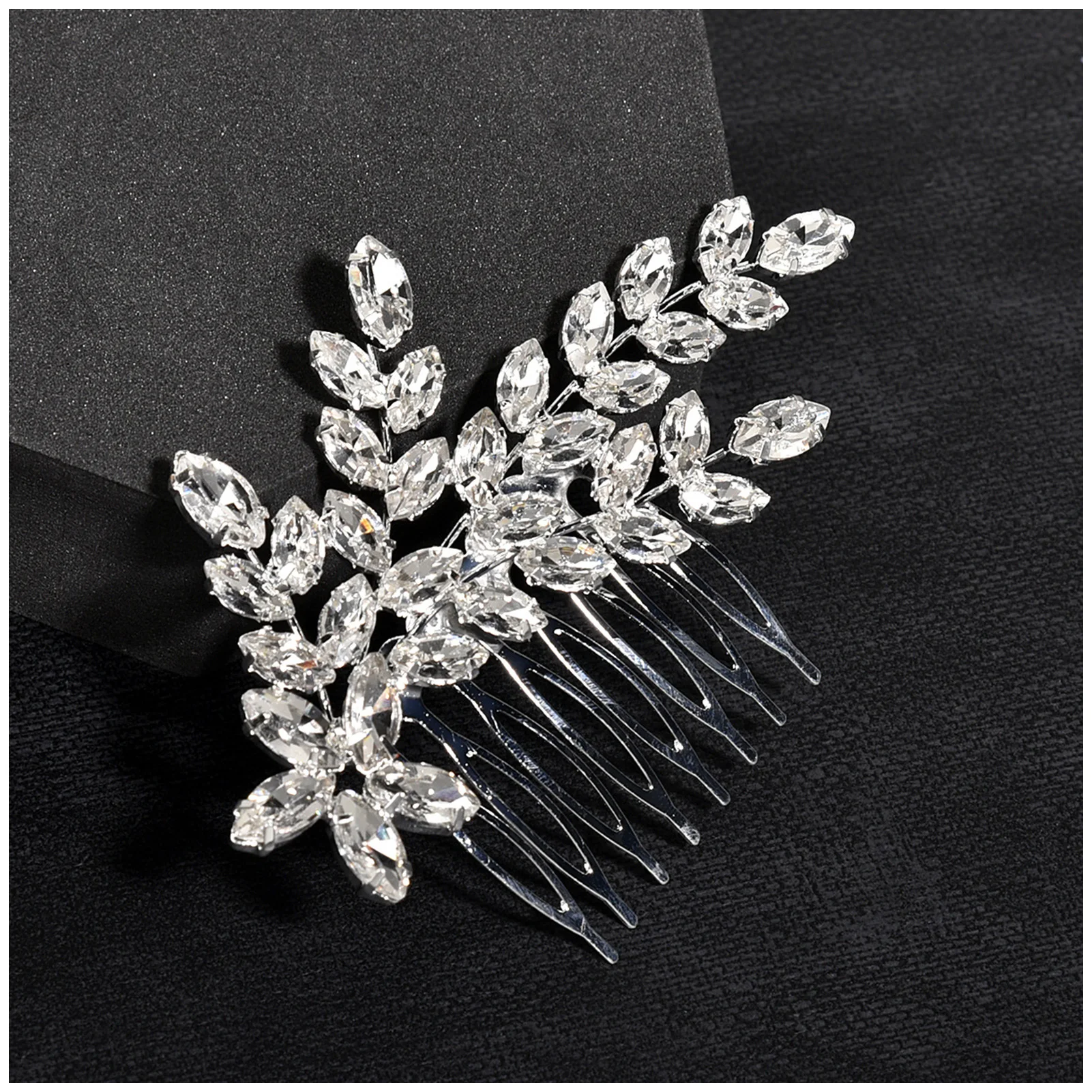 Shiny Hair Side Comb Clip with Wheat Shape Sparkle Bridal Wedding Prom Hair Accessories