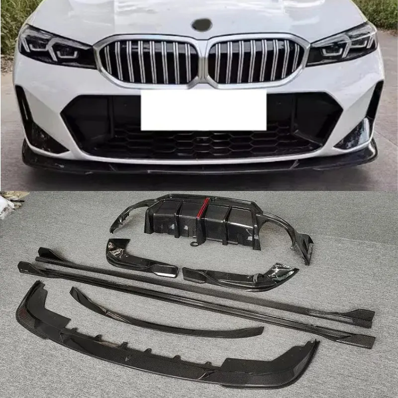 

For BMW G20 G28 3 Series 2023 2024 Real Carbon Bumper Front Lip Rear Trunk Diffuser Spoiler Side Skirt Body Kit