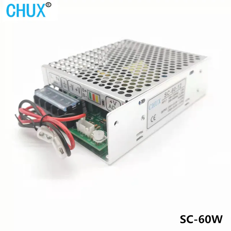 CHUX 60W 12V 24V UPS Charge Function Monitor Switching Power Supply Universal AC 13.8V 27.6V Battery Charger SMPS