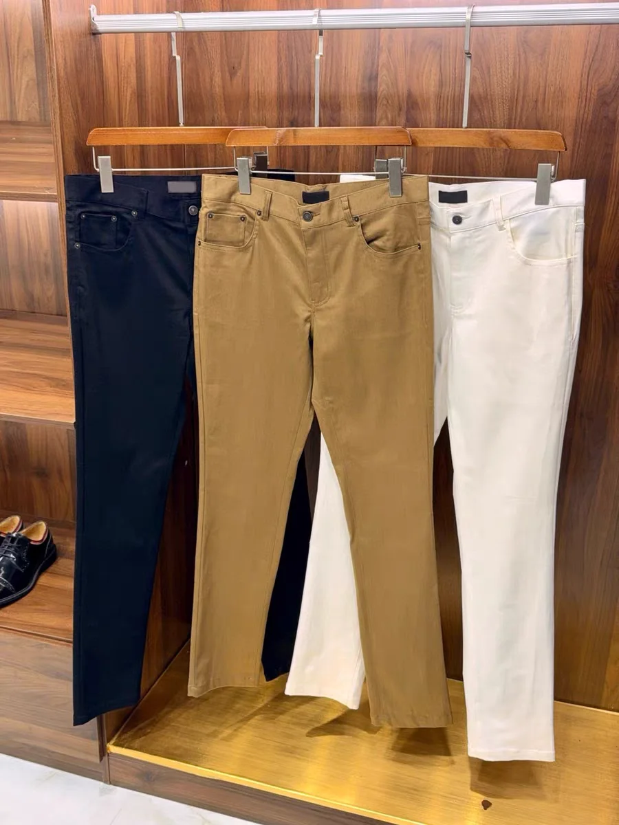 

Облегающие повседневные брюки, мужские прямые джинсы со средней талией, пять кетов, диагональная текстура, деловые простые осенне-зимние новые брюки