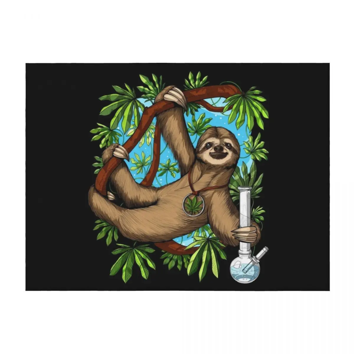 

Sloth Weed Stoner Throw Blanket Plaid Heavy Decorative Beds Cute Blankets