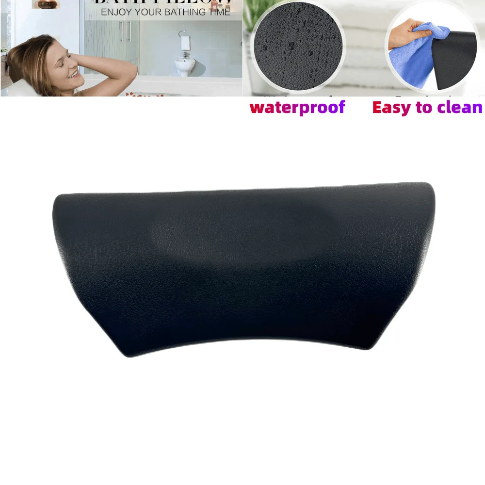 Bathtub Headrest With Suction Cups Comfortable SPA Non-Slip Bath Pillow Neck Back Headrest Pillows Soft Thickened Waterproof PU