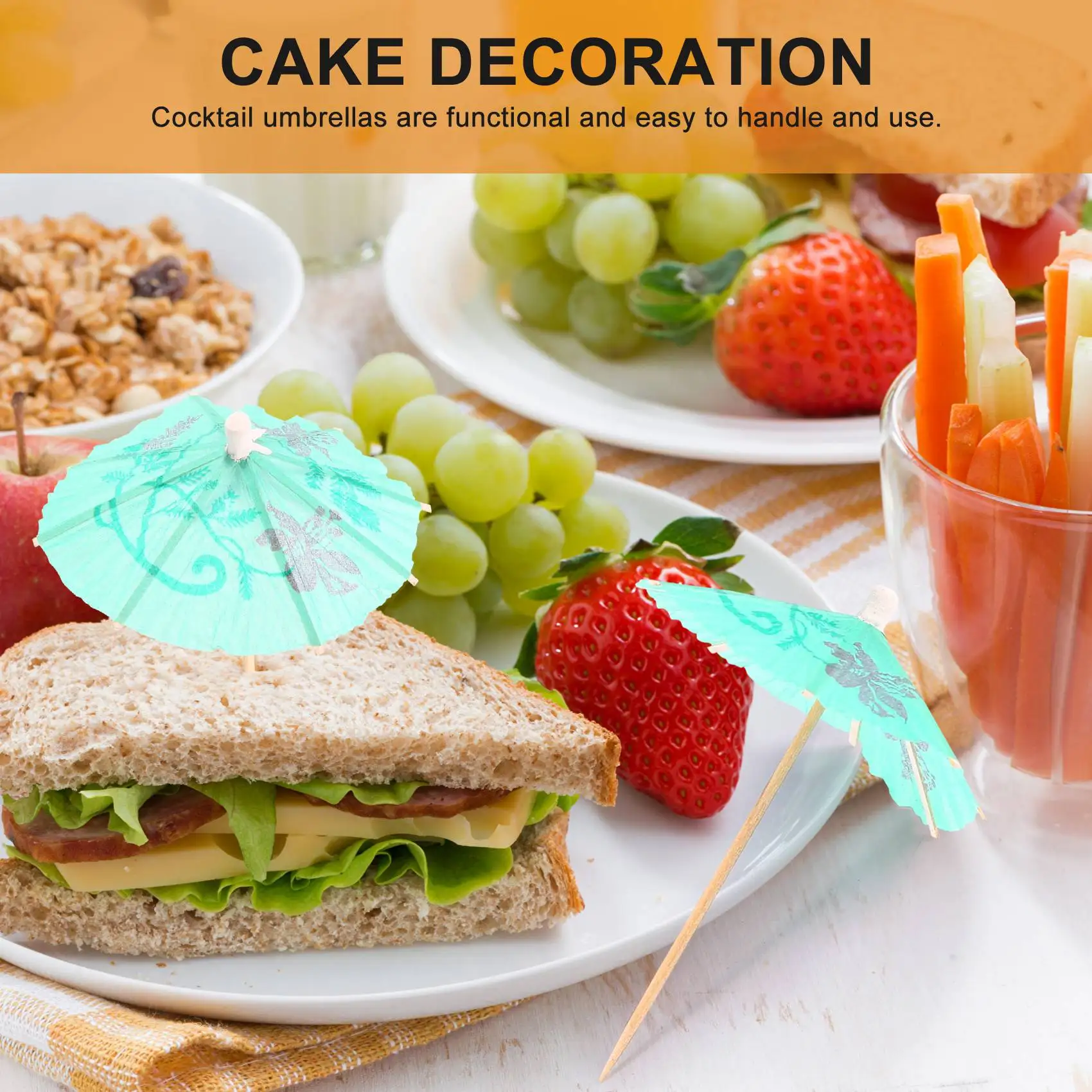 Prod 100 Cocktailparaplu's van gemengd papier Parasols voor accessoires voor tropische dranken op feestjes