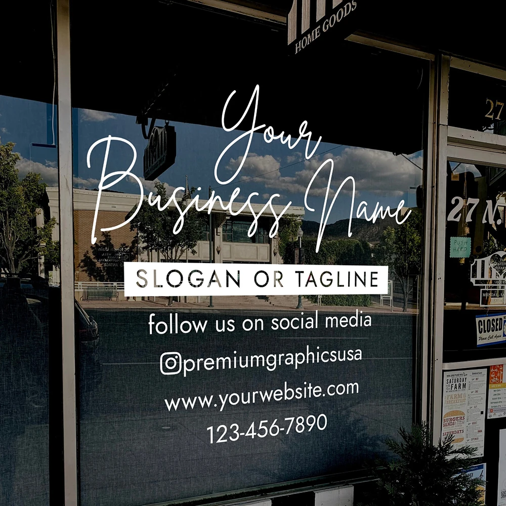 Customizable Business Window Decal / Your Company Name or Logo Storefront Vinyl Sticker Window Door Lettering