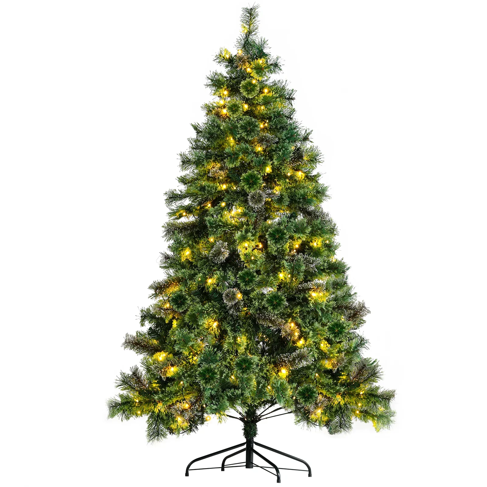 

6ft/8ft/9ft Kennedy Fir Artificial Christmas Tree, Pre-lighted Holiday Xmas Tree Color-Changing LED Lights