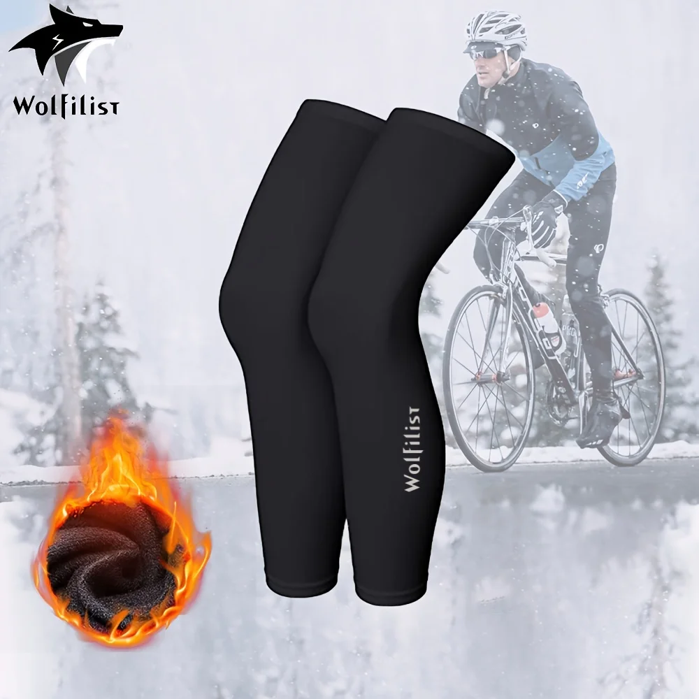 Cycling Leg Warmers Thermal Long Leg Sleeves, Full Leg Compression Sleeve High Elasticity Stretch Suitable for Running, Cycling