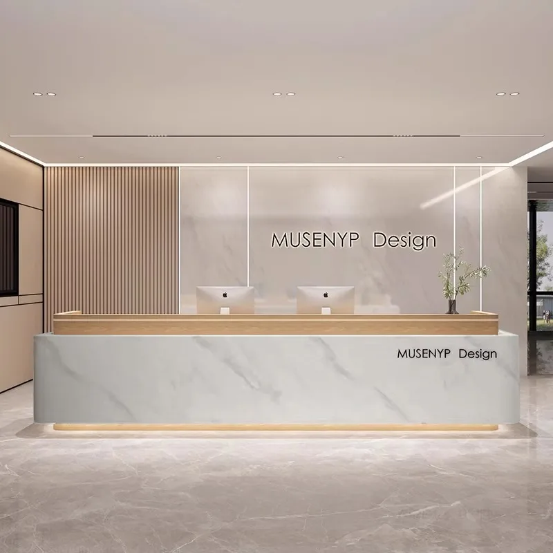 تخزين عميق مكتب الاستقبال مكتب الاستقبال الحديثة الكلاسيكية الفاخرة مكتب الاستقبال صالون تجميل أثاث مكتب الاستقبال Mostrador #1