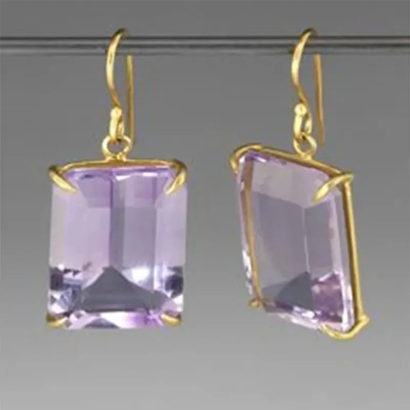 Fashion Natural Amethyst Women\'s Earrings Perfect For Everyday Wear Or Gift Giving, Suitable For All Occasions