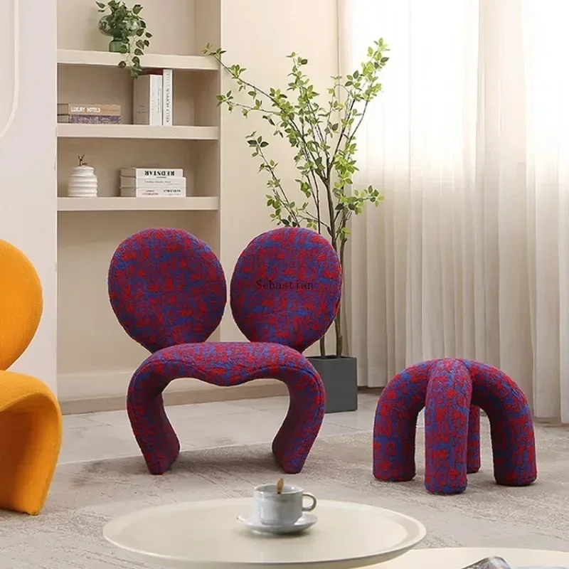 Creative Designer Single Chair Unique Animal Seat, Mickey Leisure Sofa Chair  Black Velvet Chair Living Room Artistic Sense