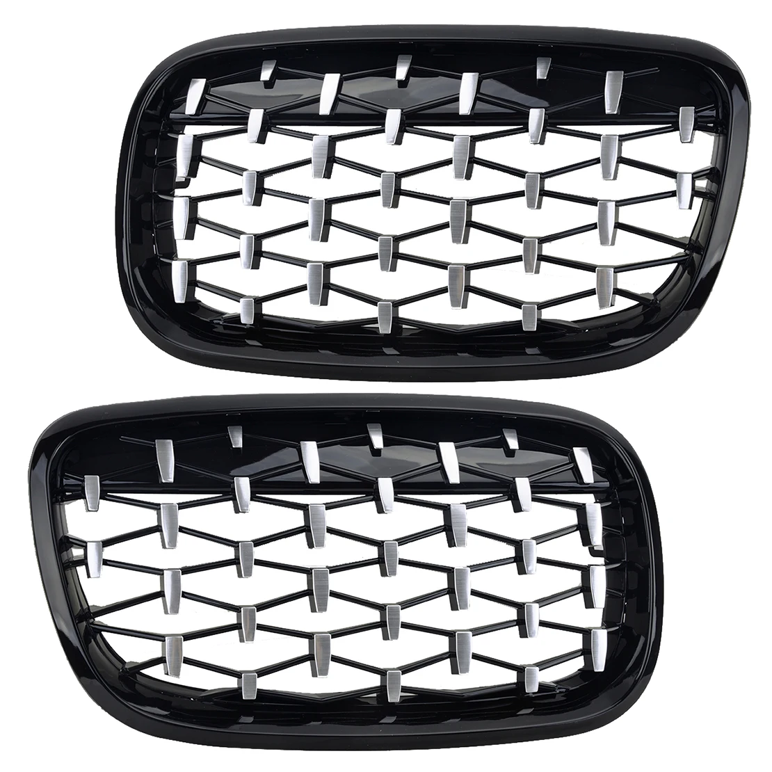 1 Pair Front Kidney Grille Diamond Grill Fit for BMW X5 E70 X6 E71 Hybrid E72 51137185223 51137307599 51137185224 51137307600