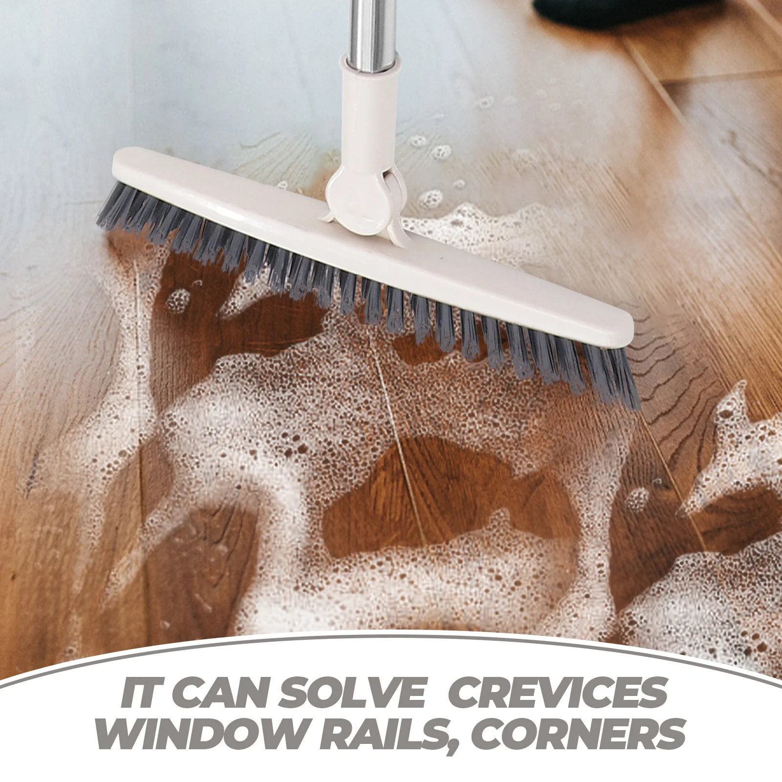 

Long Handle Floor Scrub Brush Rotatable Cleaning Tool for Window Tracks Floor Gaps Shower Corners Crevice Cleaning Brush