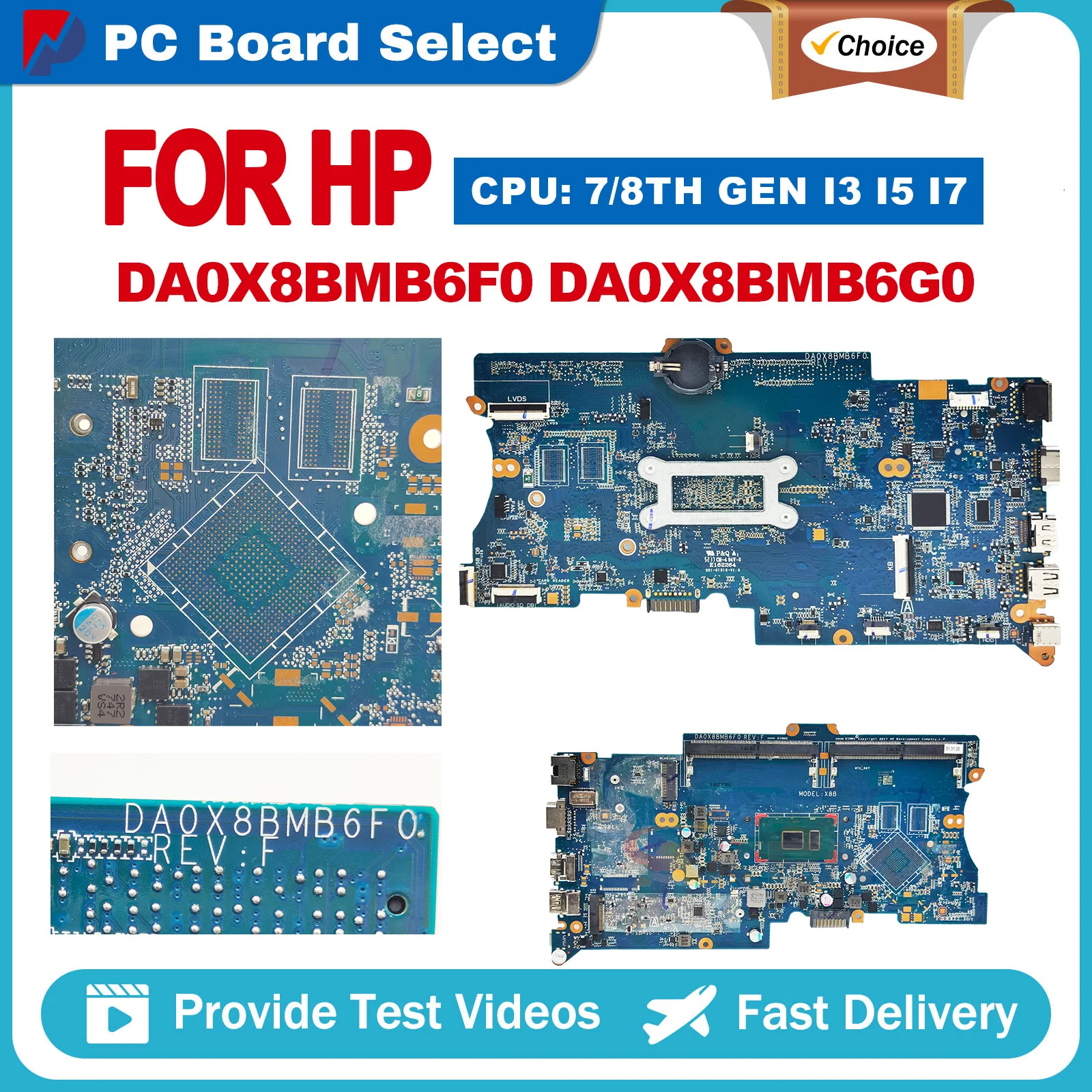 DA0X8BMB6F0 DA0X8BMB6G0 L22314-601 L46416-601 For HP ProBook 430 G5 440 G5 X8B Laptop Motherboard W/ i3 i5 i7 7th/8th Gen CPU — product photo 1 of 1