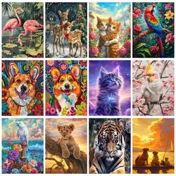 RUOPOTY DIY 5D Diamond Painting Full Round Animal Diamond Mosaic Hand Rhinestones Embroidery Home Decor Gifts