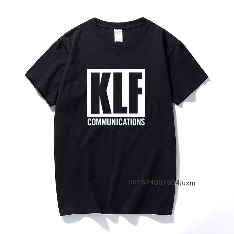 

Мужская футболка с буквенным принтом KLF Communications, новинка 2024, хлопковая футболка с коротким рукавом и круглым вырезом, футболка Camisetas Hombre