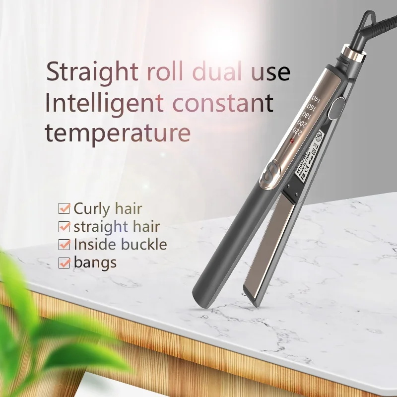 Profesional Salon Natural Infrared Ionic 2 in 1 Iron Electrical Heat Ionic Digital Display Hair Straightener