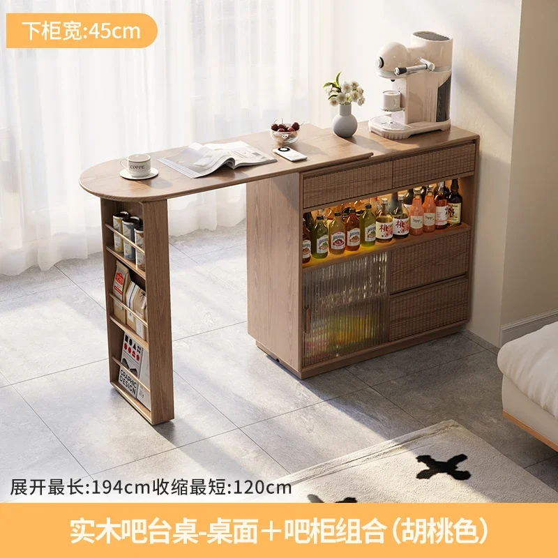 Luvester home balcony leisure retractable small apartment bar table partition narrow island table dining side cabinet integrated