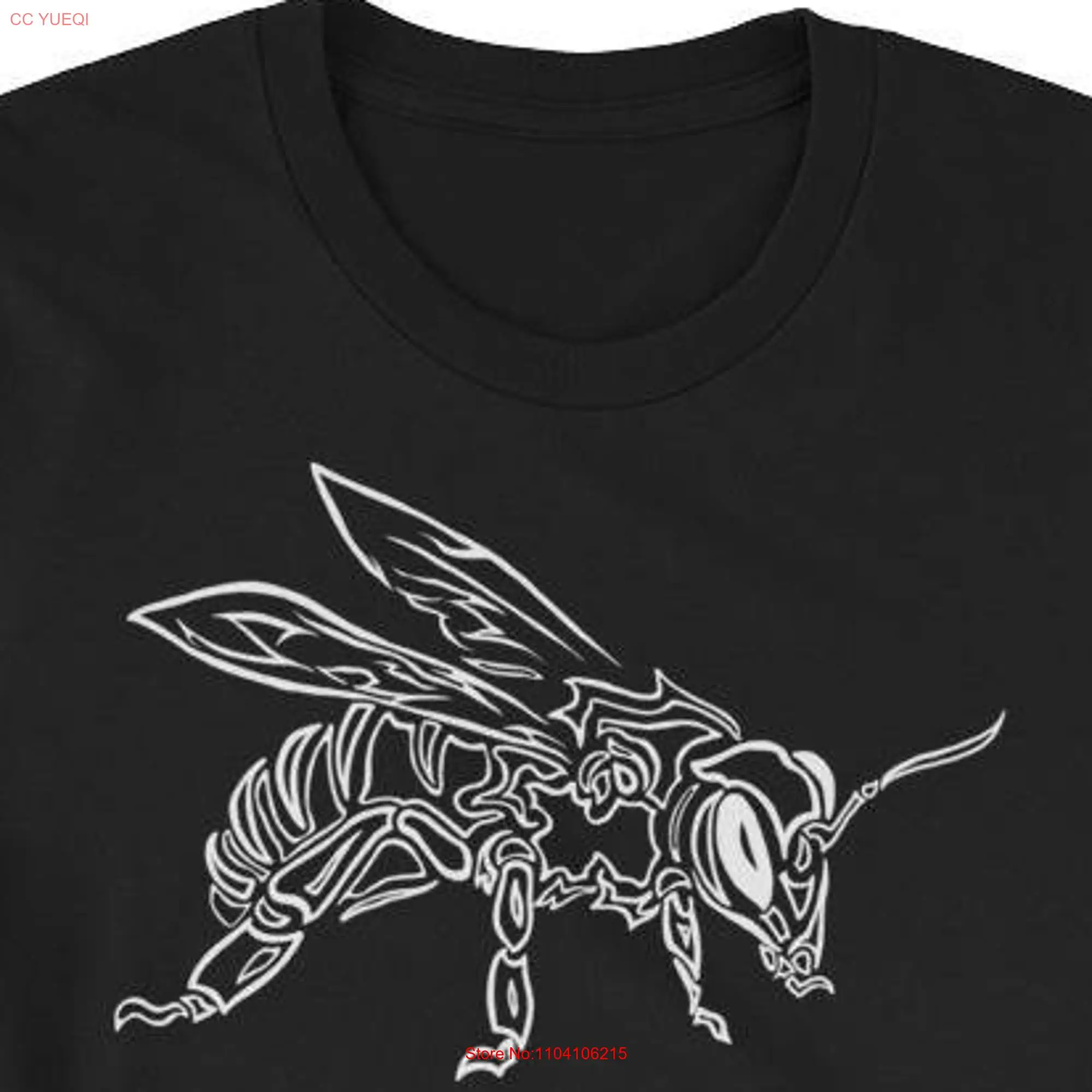 Bee Spirit Men's T Shirt Drone Honey Bumble Tribal Art Illustration Save the Bees  long or short sleeves