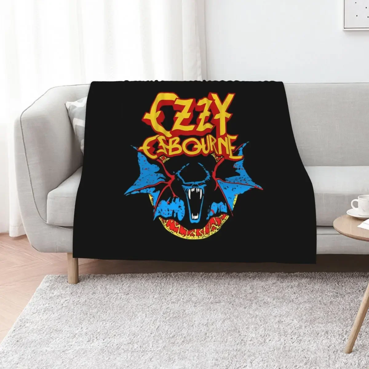 

Ozzy Osbourne Classic Bat Throw Blanket Blankets For Baby Vintage Bed Decoratives Blankets
