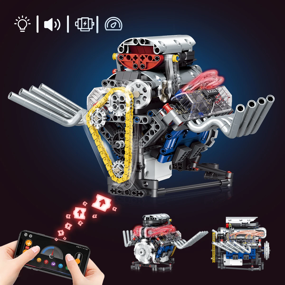 

Mechanical transmission engine building block model APP programming control puzzle building toy