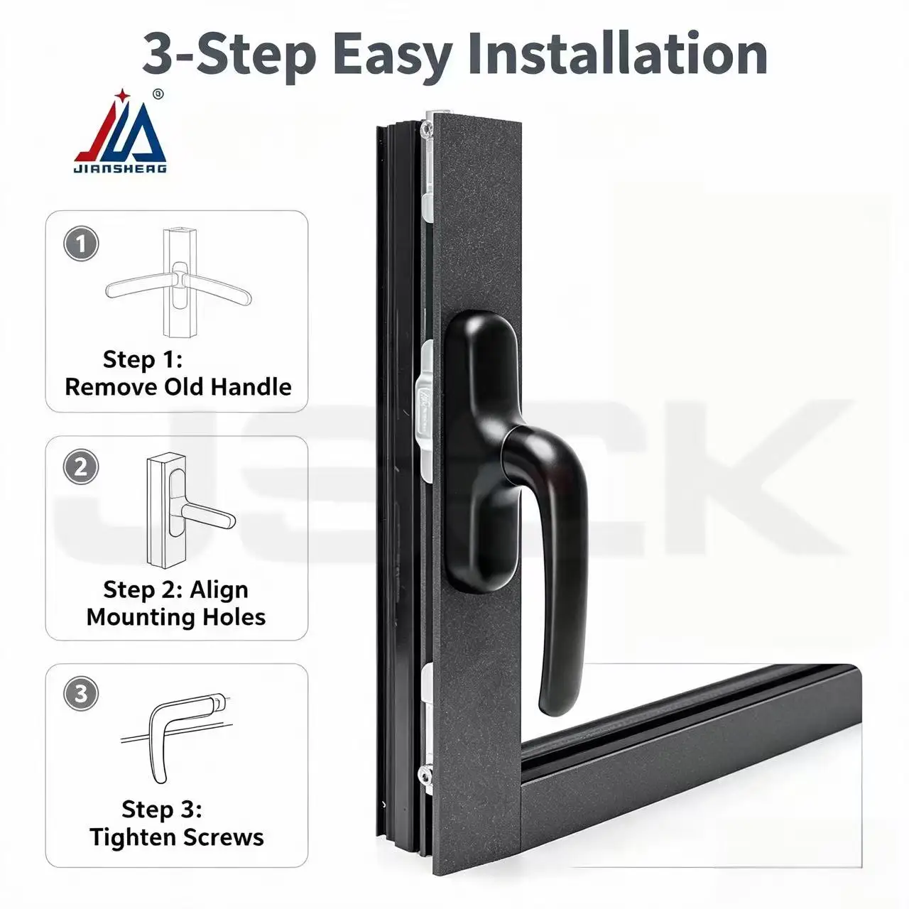 Aluminum Internal Opening Casement Window Handle Large Fork Replacement Window Hardware for Home Improvement