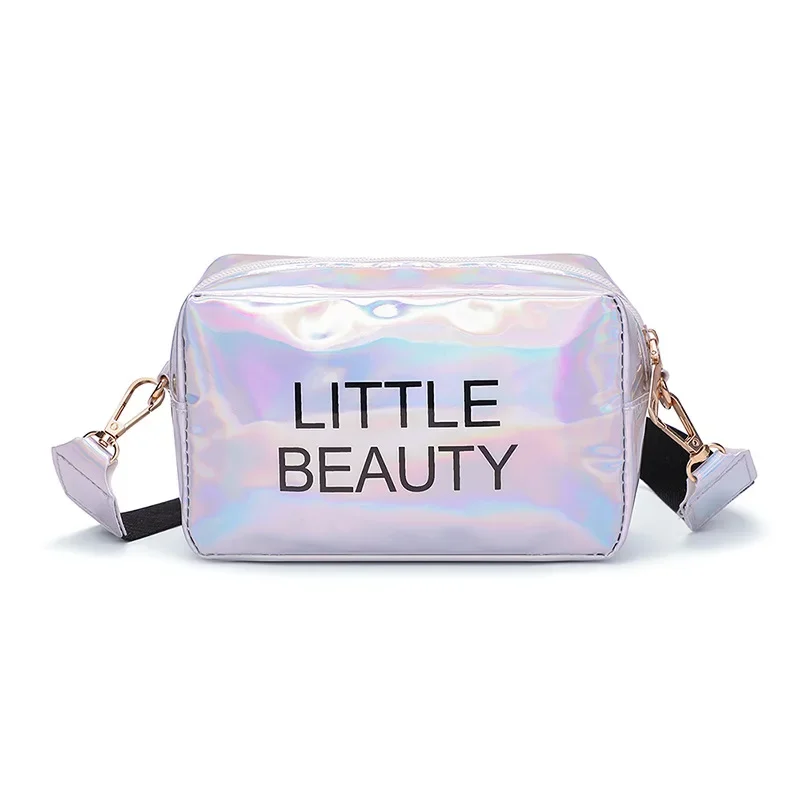 Bolso cruzado con láser para mujer, bandolera pequeña de PVC, de colores pastel, holográfica