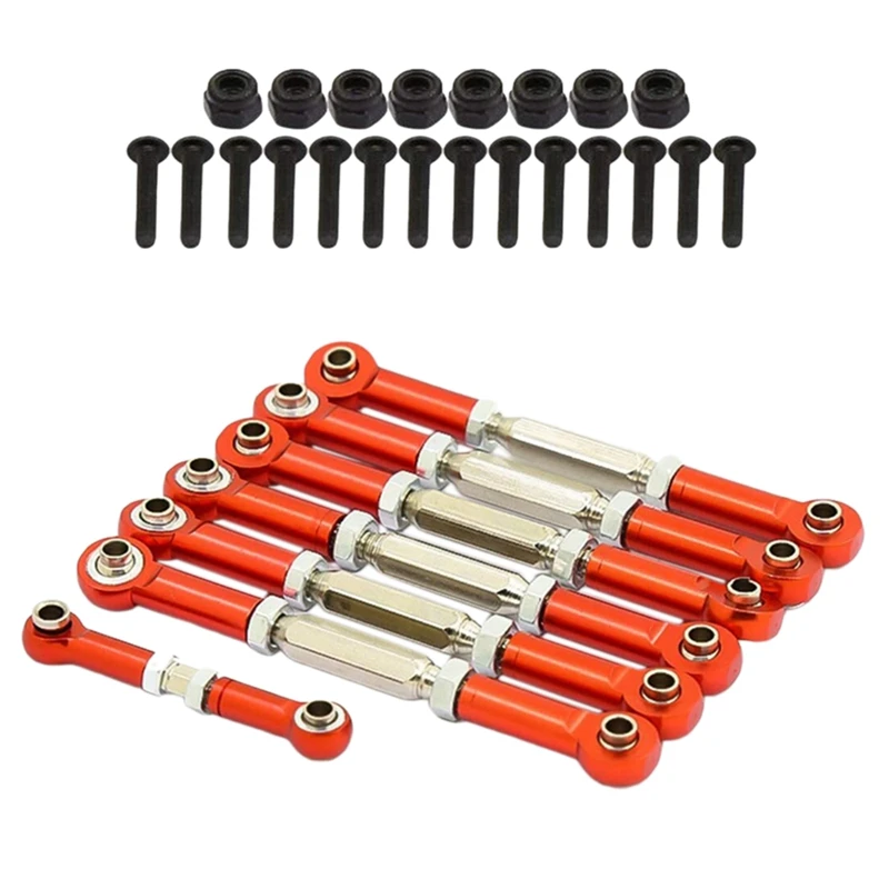 RC Pull Rod, Adjustable Metal Aluminum Steering Pull Rod Upgrade Sets With Rod Ends For Traxxas Slash 2WD 1/10