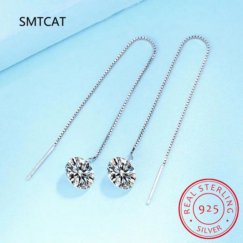 Wholesale 1.0/2.0CT D color Moissanite Tassel Classic Drop Earrings for Women Lab Diamond S925 Sterling Silver Gold Plated