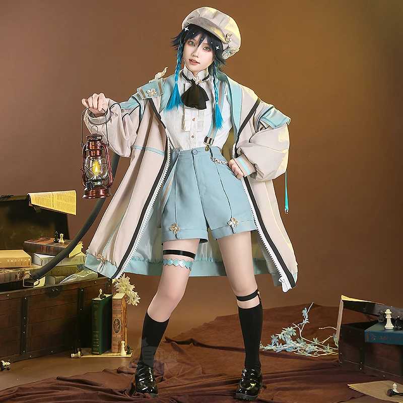 لعبة Genshin Impact Venti أزياء تنكرية لحفلة الهالوين وعيد الميلاد ولعب الأدوار الهزلية الرائعة دعائم القبعة مقاس S-XL متوفر